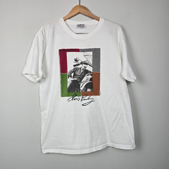 Other - 1997 Elvis Presley Motorcycle T-Shirt Mens Large Vintage 90s Graphic Tee USA